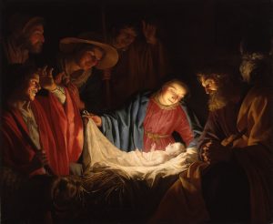 Nativity fine art, Gerard van Honthorst, Adoration of the Shepherds